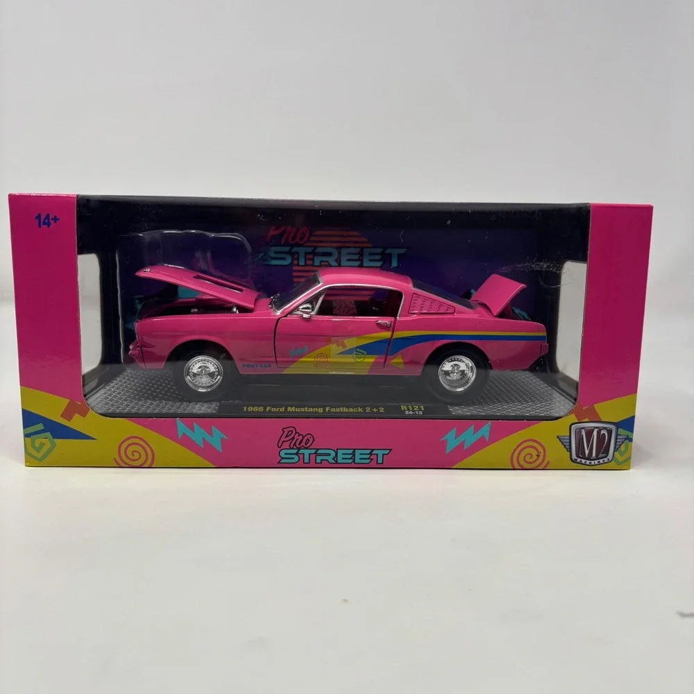 1966 Ford Mustang Fastback 2+2 Pink M2 Machines Pro Street R121 24-12 1:24